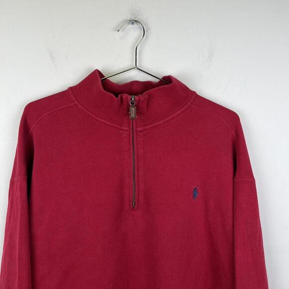 Polo Ralph Lauren 1/4 Zip Pullover - Vintage Red - Picture 2 of 5